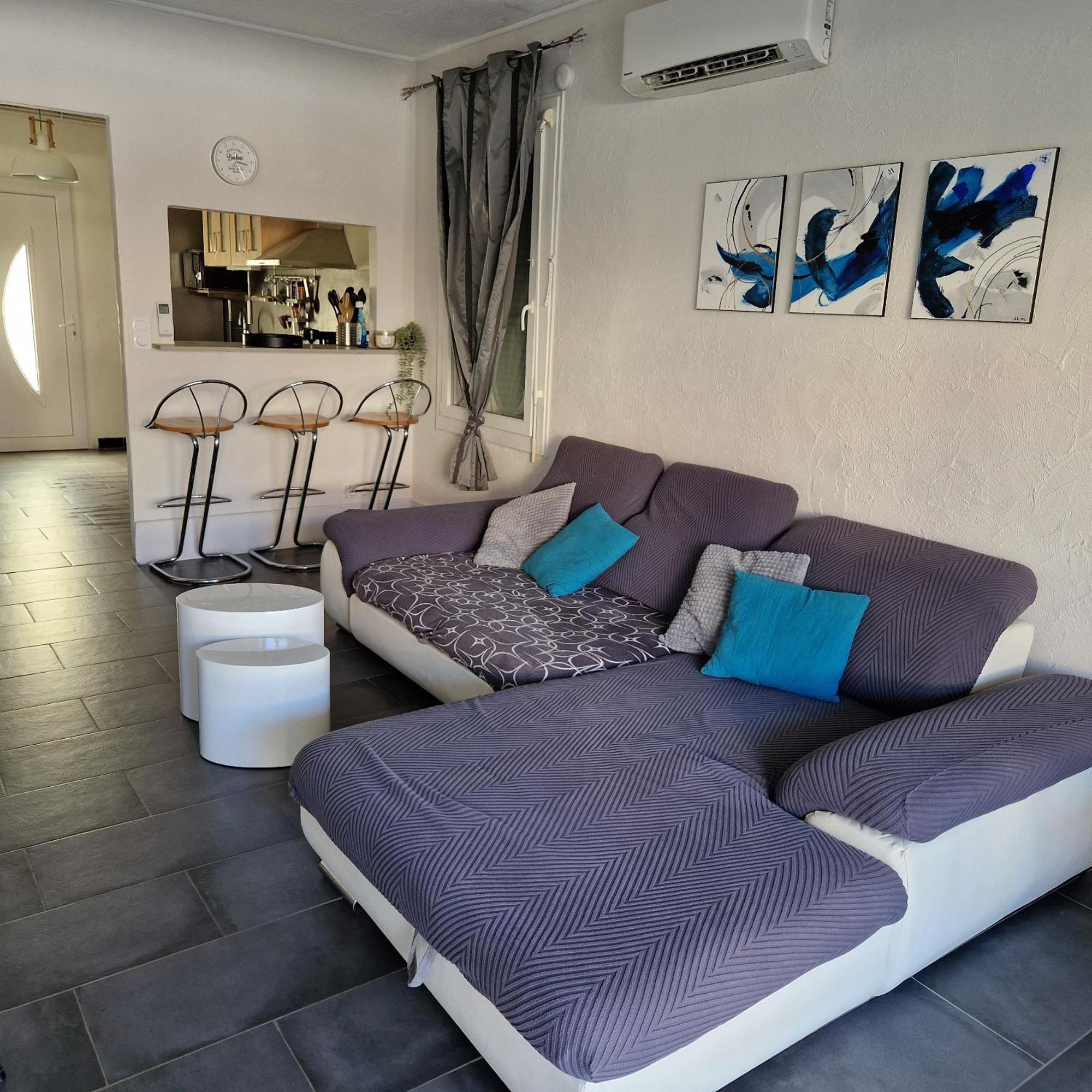 Location Bord de mer, villa de vacances 9 personnes - jardin Valras-Plage Extérieur photo